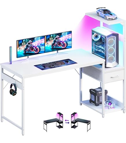 Amazon | AODK ゲーミングデスク パソコンデスク LED付き 幅120cm